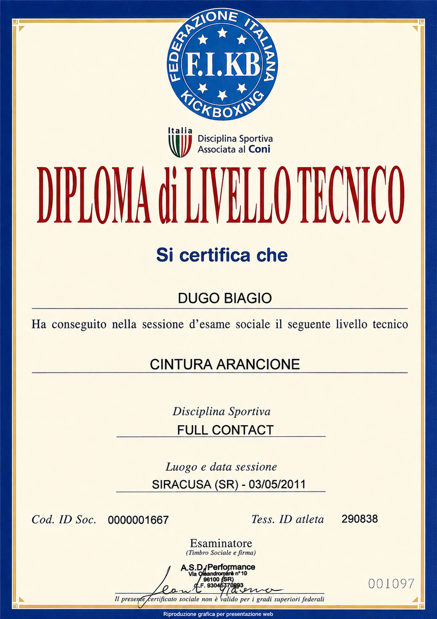 Full Contact — Cintura arancione